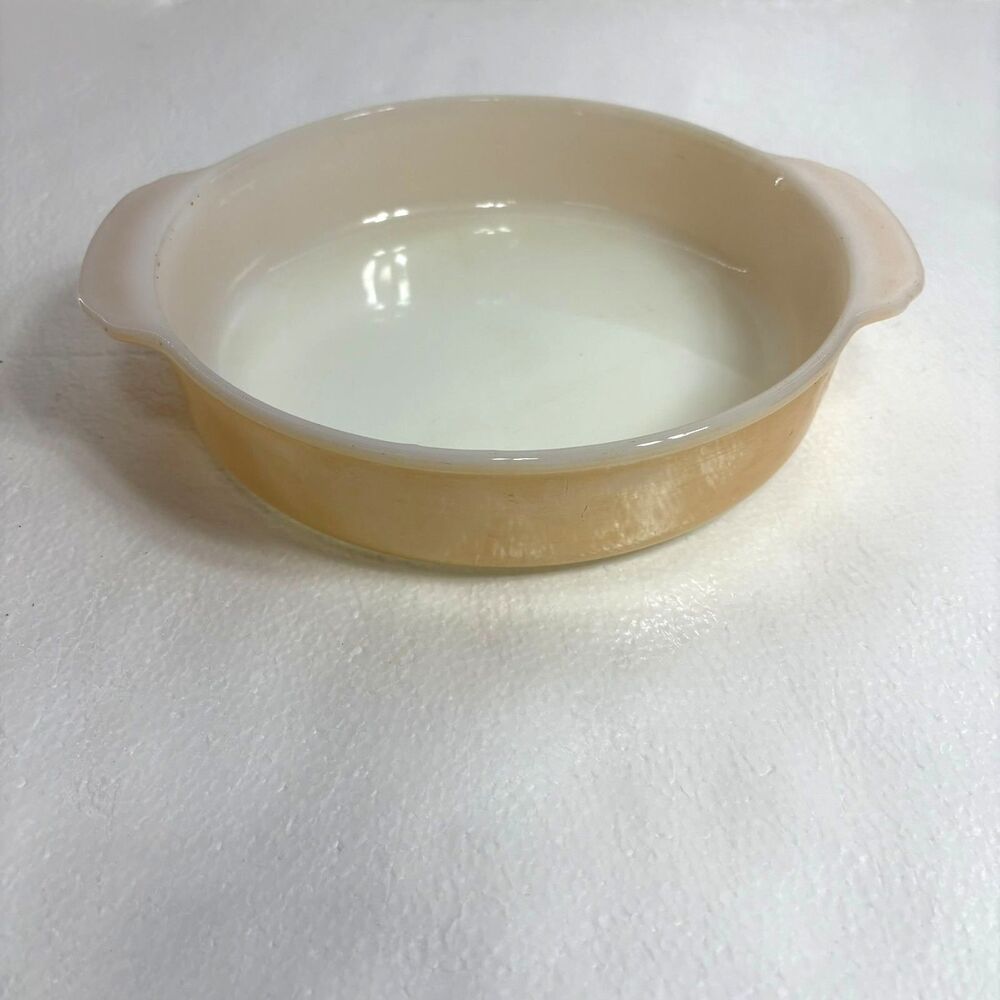 Vintage Fire King Anchor Hocking Peach Lustr 8” Cake Baking Casserole Dish #450